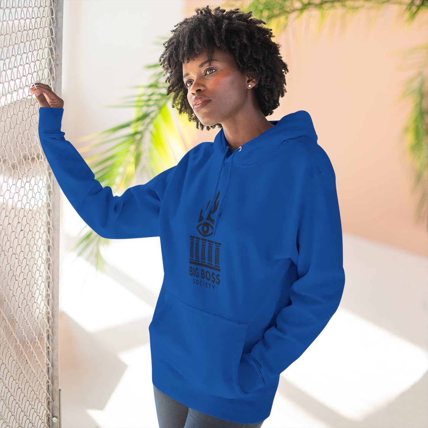 Big Boss Society Fleece Hoodie, Cozy Sweatshirt, Casual Outfit, Streetwear Gift, Unique Layering Piece