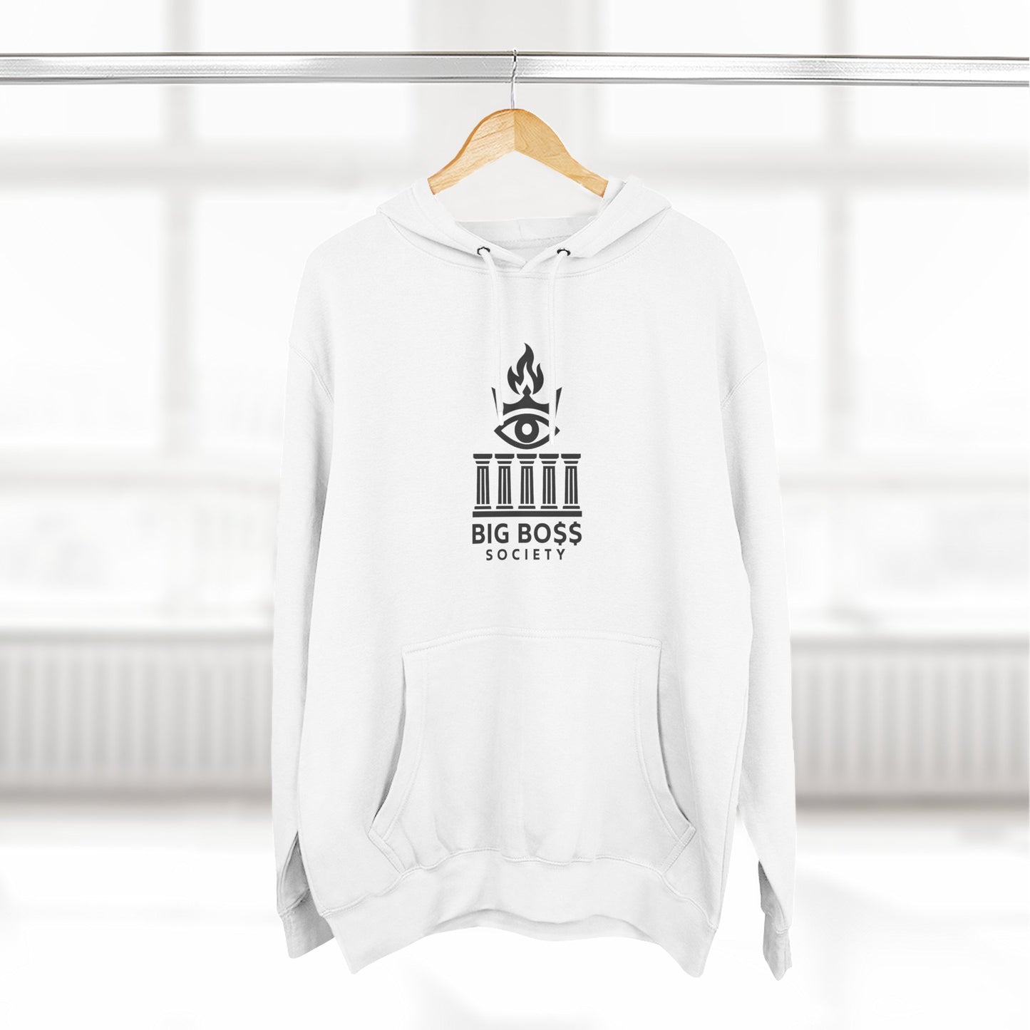 Big Boss Society Fleece Hoodie, Cozy Sweatshirt, Casual Outfit, Streetwear Gift, Unique Layering Piece