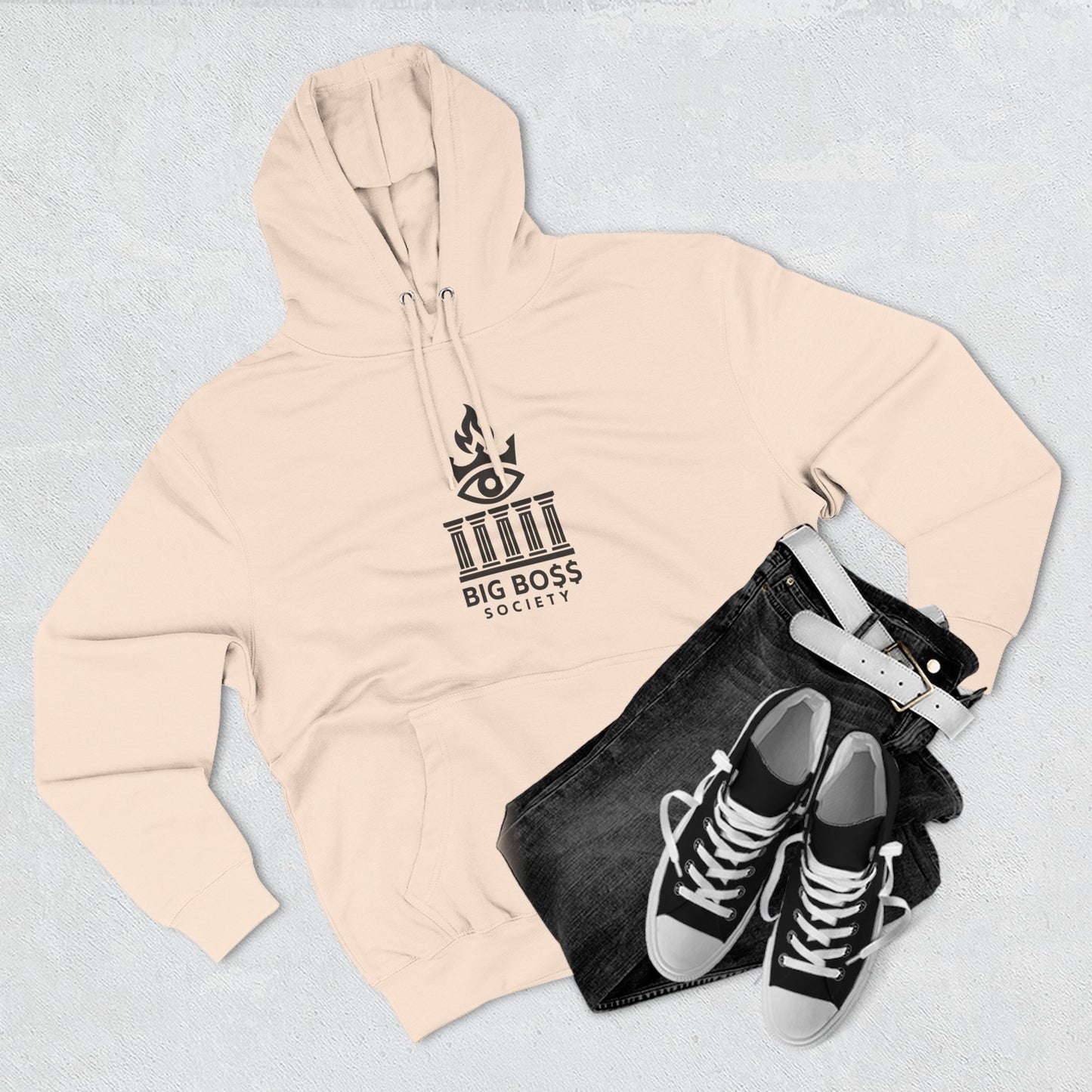 Big Boss Society Fleece Hoodie, Cozy Sweatshirt, Casual Outfit, Streetwear Gift, Unique Layering Piece