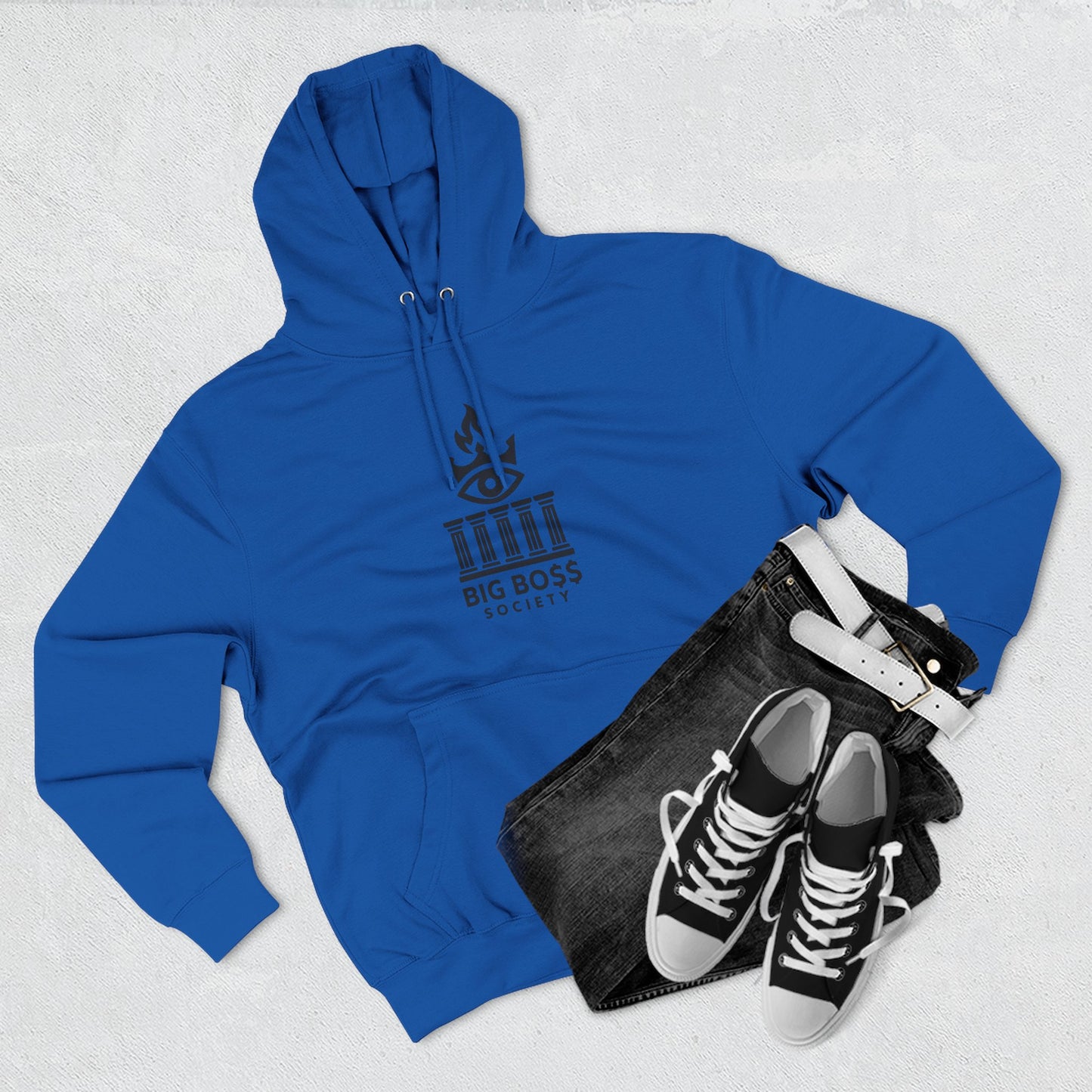 Big Boss Society Fleece Hoodie, Cozy Sweatshirt, Casual Outfit, Streetwear Gift, Unique Layering Piece
