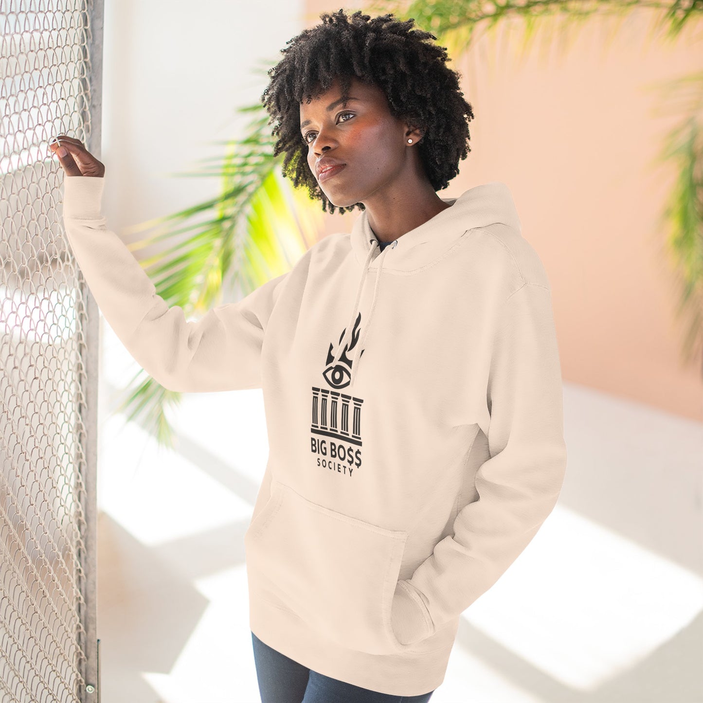 Big Boss Society Fleece Hoodie, Cozy Sweatshirt, Casual Outfit, Streetwear Gift, Unique Layering Piece