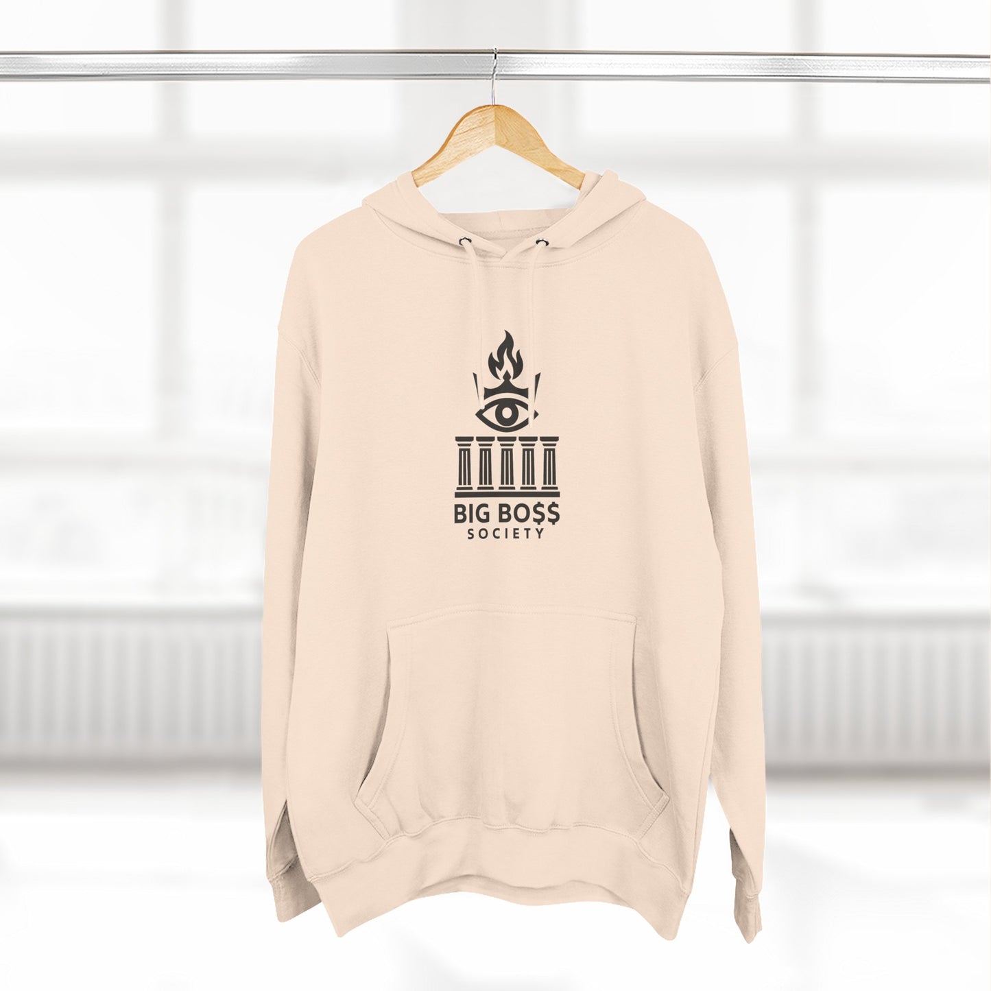 Big Boss Society Fleece Hoodie, Cozy Sweatshirt, Casual Outfit, Streetwear Gift, Unique Layering Piece