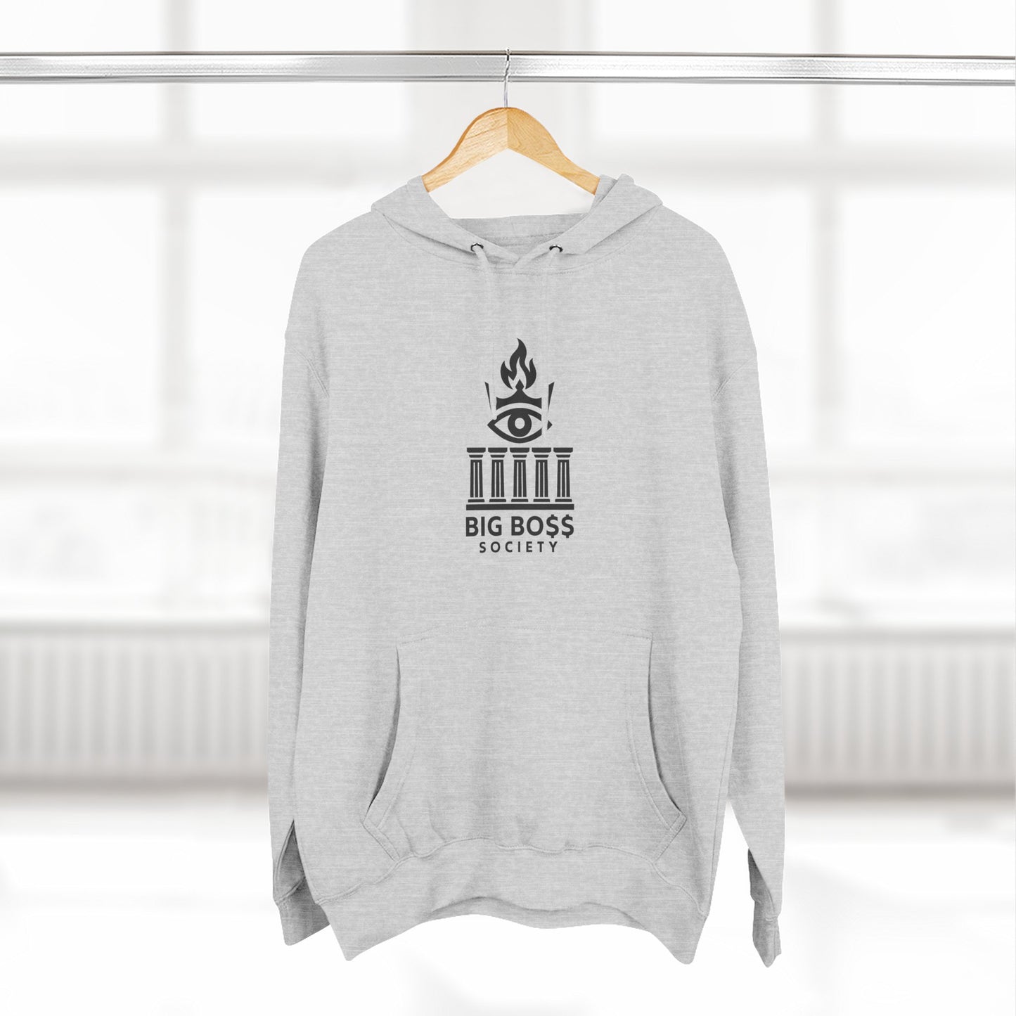 Big Boss Society Fleece Hoodie, Cozy Sweatshirt, Casual Outfit, Streetwear Gift, Unique Layering Piece